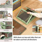 Plastic Trunk Organizer,Closet Organizers and Storage,7 Gal Collapsible Storage Bins,Dorm Room Essentials,2 Pack Dorm Storage Bins with Lids and Doors,Stackable Closet Organizer