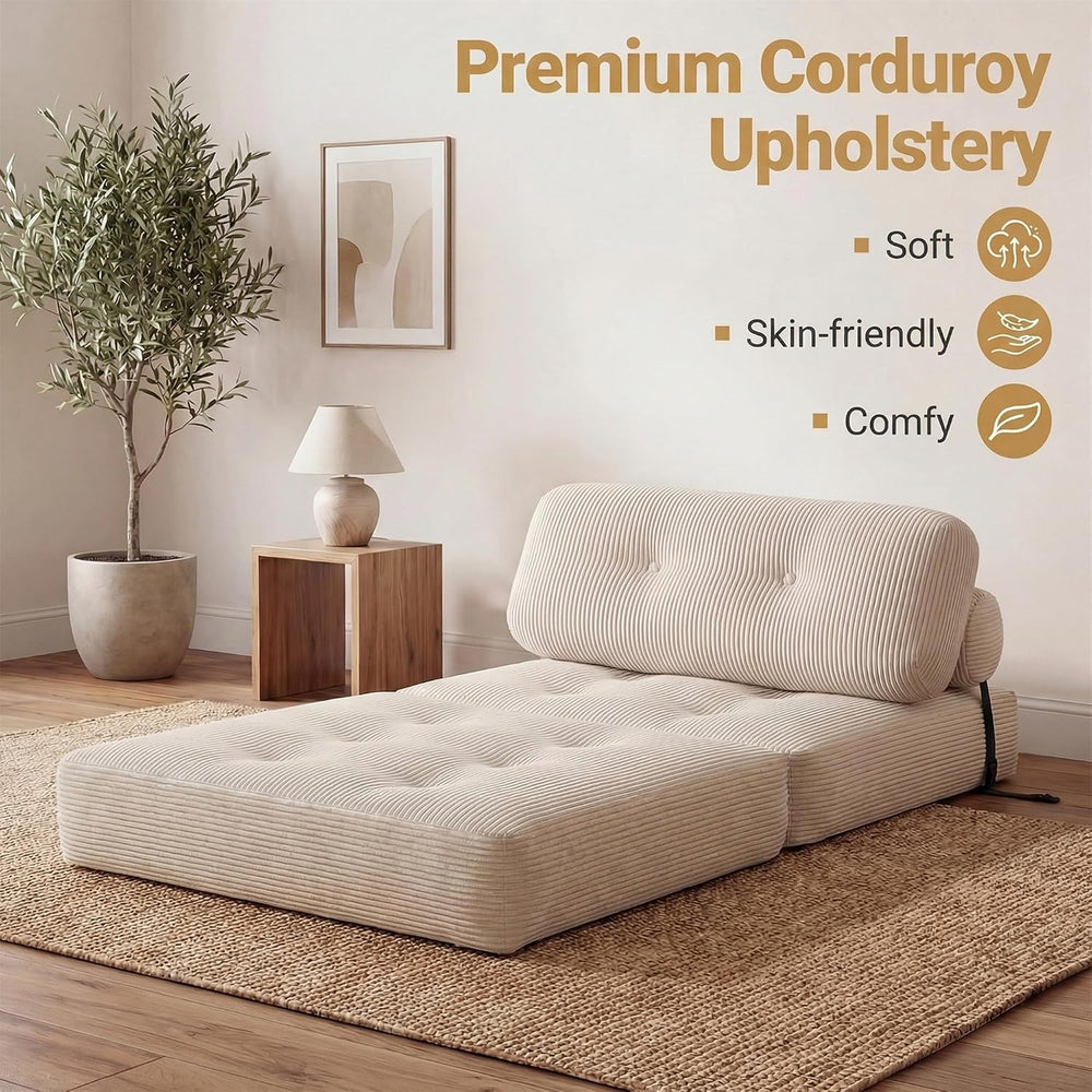 KOMFOTT Convertible Folding Sofa Bed with Pillow, Fold Out Sleeper Chair with...