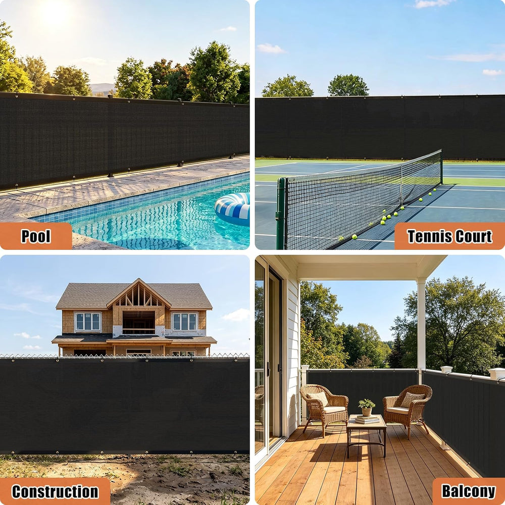 Kanagawa Privacy Screen Fence 4 x 50ft, 90% Blockage Screen, Black