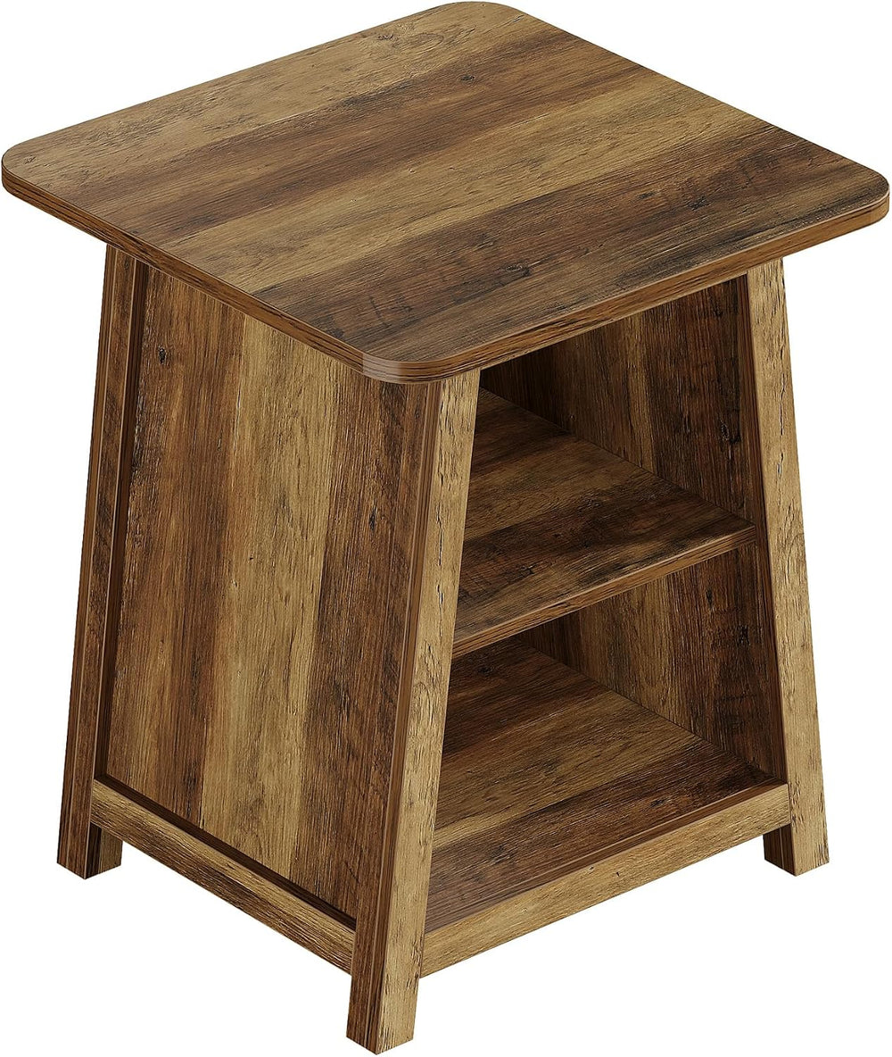 Tribesigns 3-Tier Rustic Farmhouse Wooden End Table with Open Storage Shelves...