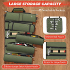 Tool Roll Up Bag, Gifts for Men Dad Husband Him, 1680D Portable Tool Storage for Men, Heavy Duty Tool Organizer with Detachable Pouches&Wrench Roll for Mechanic