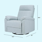 Davinci Suzy Swivel Recliner in Heathered Blue, GREENGUARD Gold & CertiPUR-US® Certified