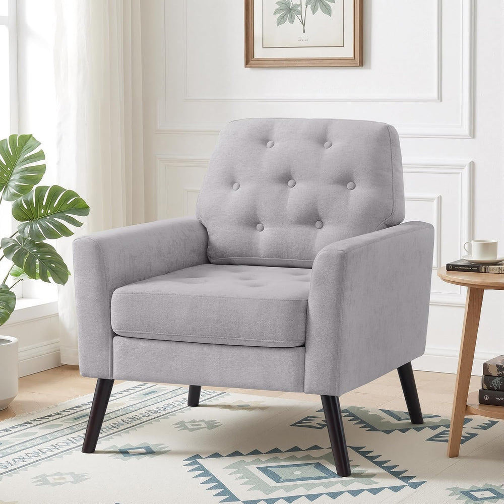 Accent Chair Set of 2, Mid Century Modern Living Room Chairs, Upholstered Arm...