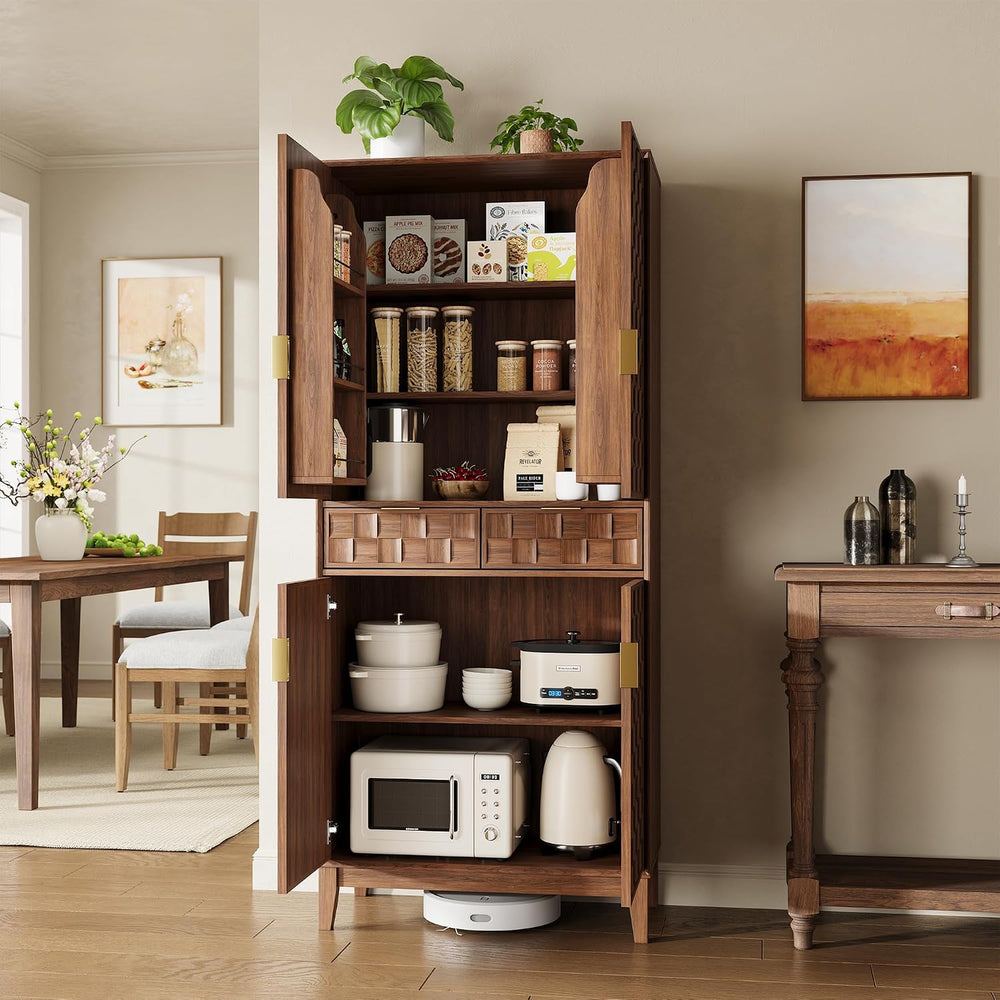 Pantry Cabinet, 71" Tall Pantry Cabinet,Modern Kitchen Cabinet with Door...