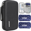 Insulin Cooler Travel Case,EVA Insulation Travel Medicine Kit with 2 Ice Packs for Diabetes Care,Insulin Pen and Other Diabetic Supplies (Black)