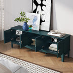 ARTPOWER 67“ Vintage TV Stand for TVs up to 75”, Modern Entertainment Center with Door Cabinets and Open Shelves,TV Console with Storage,Green Media Cabinet for Living Room,Bedroom
