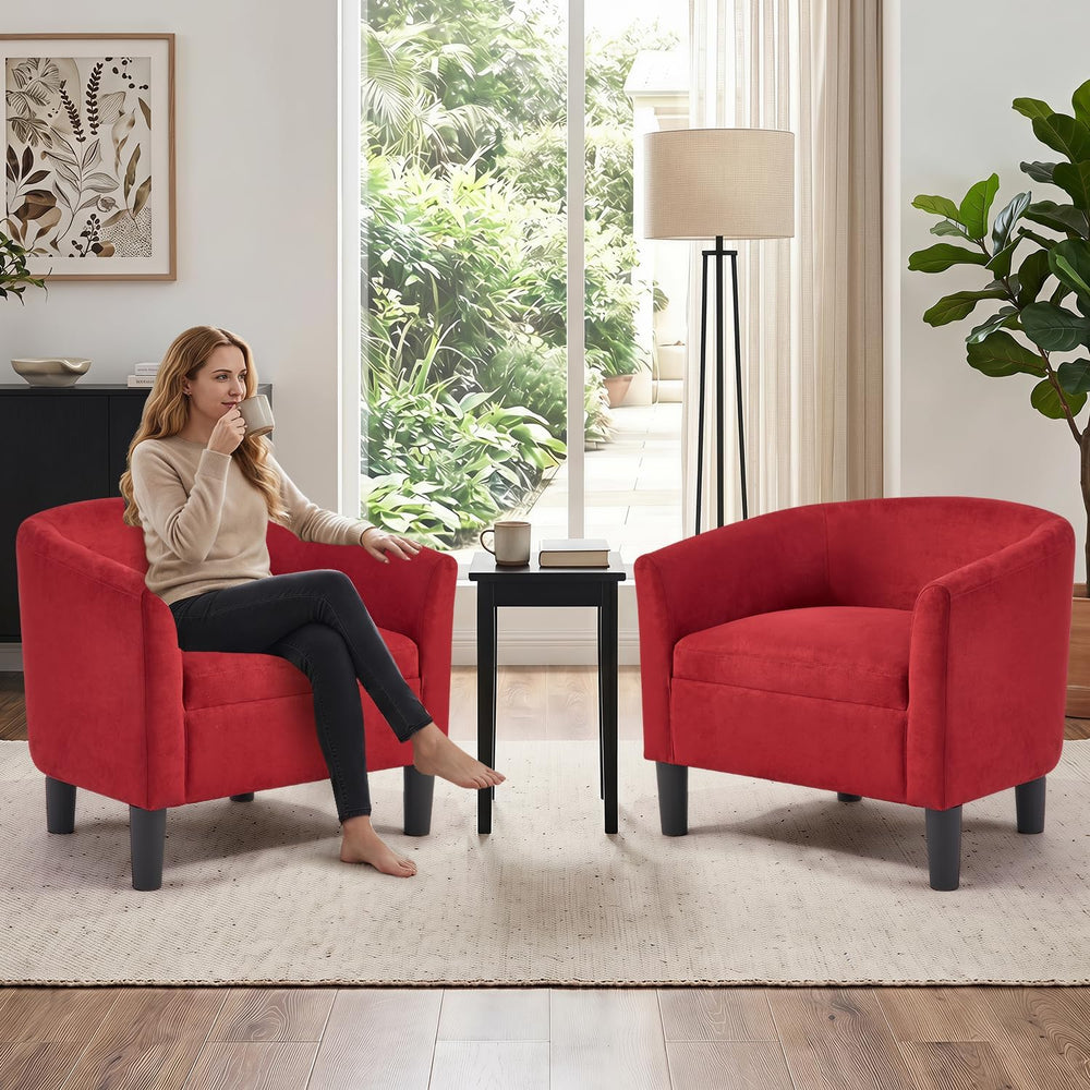 INZOY Oversized Accent Chair with Ottoman, 23.2" W Oversized Club Chair ...