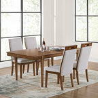 Signature Design by Ashley Lyncott Casual Upholstered Dining Chair with Cushion and Cutout Handle, Set of 2, Light Gray & Dark Brown