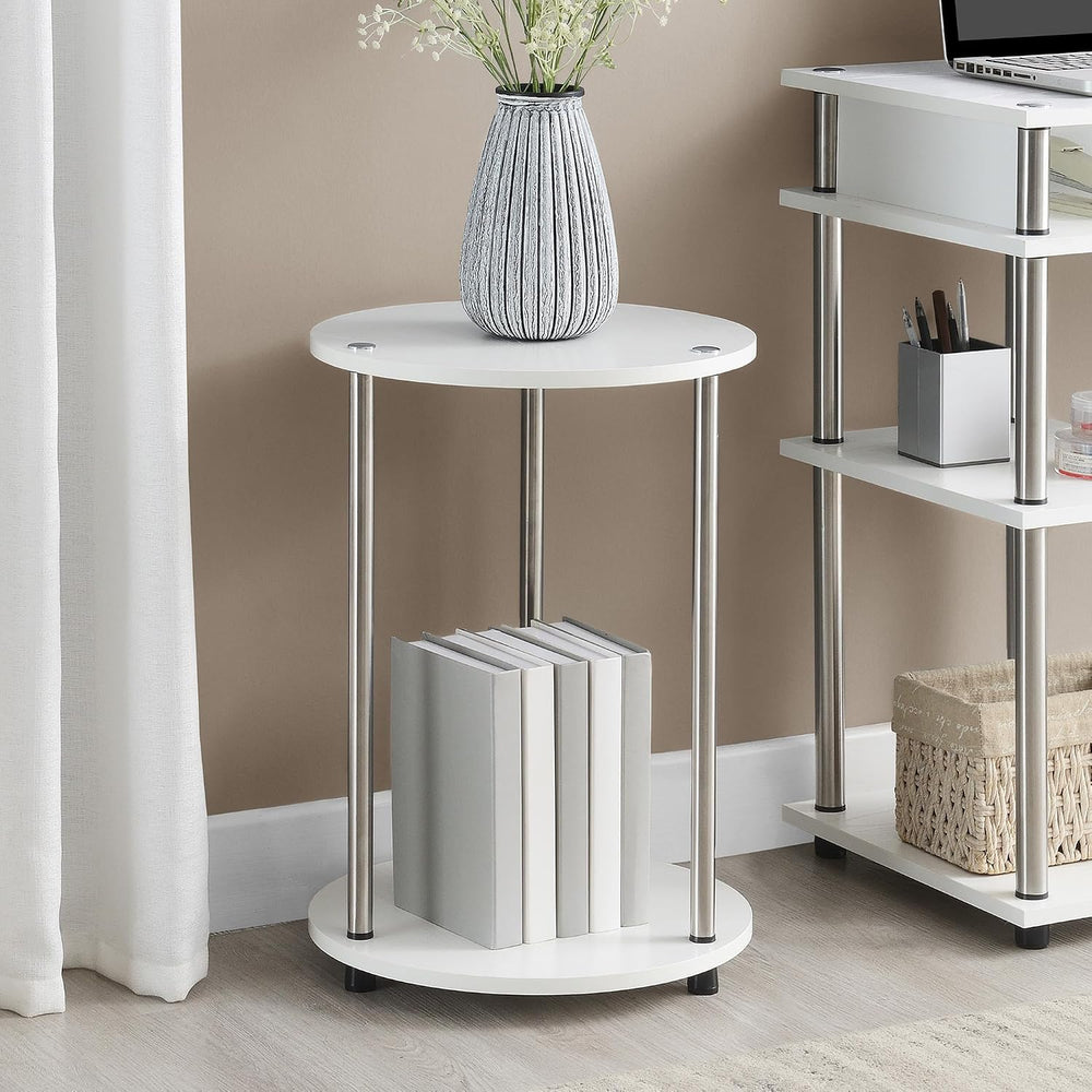 Convenience Concepts Designs2Go No Tools 2 Tier Round End Table 15.75" -...