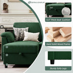 Vongrasig Convertible Sectional Couch, 3 Seat L Shaped Sofa with Removable Pillows Linen Fabric Small Modern Couch Mid Century for Living Room, Apartment and Office, Green