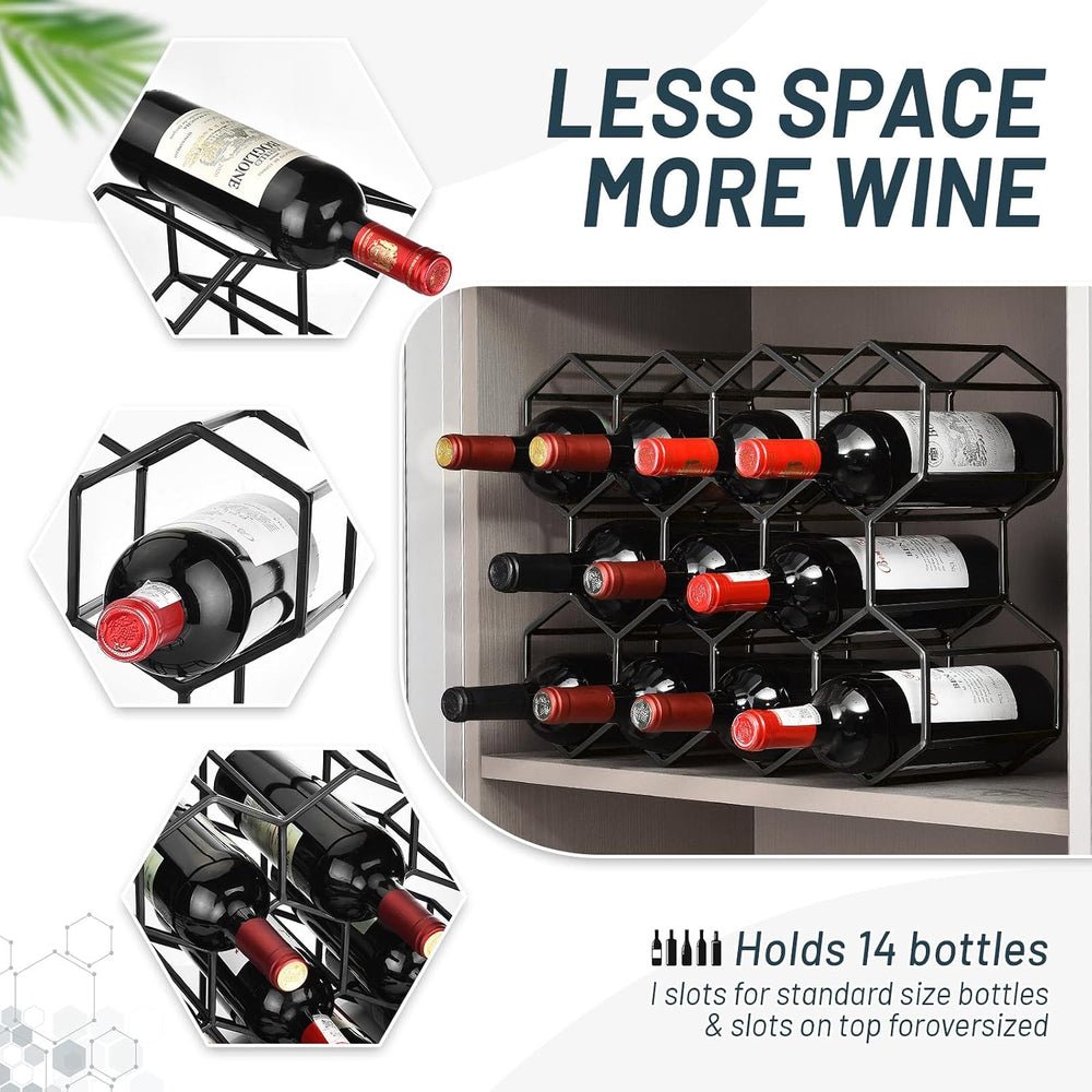 Countertop Wine Rack, 5.3 pounds, Heavier and More Stable Wine Storage Cabine...