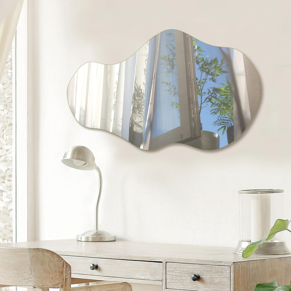 PERFNIQUE Irregular Wall Mirror Asymmetrical Mirror, 28''x17''...