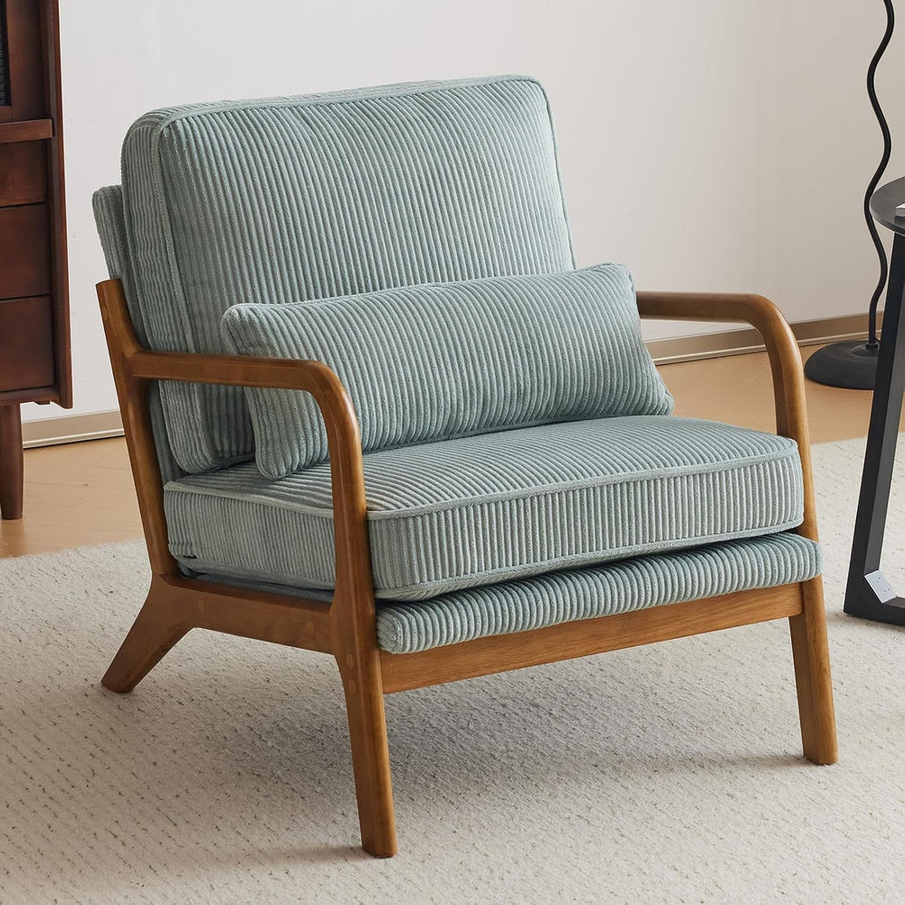 VINGLI Upgraded Premium Corduroy Accent Chair,Upholstered Arm Chair,Solid Woo...