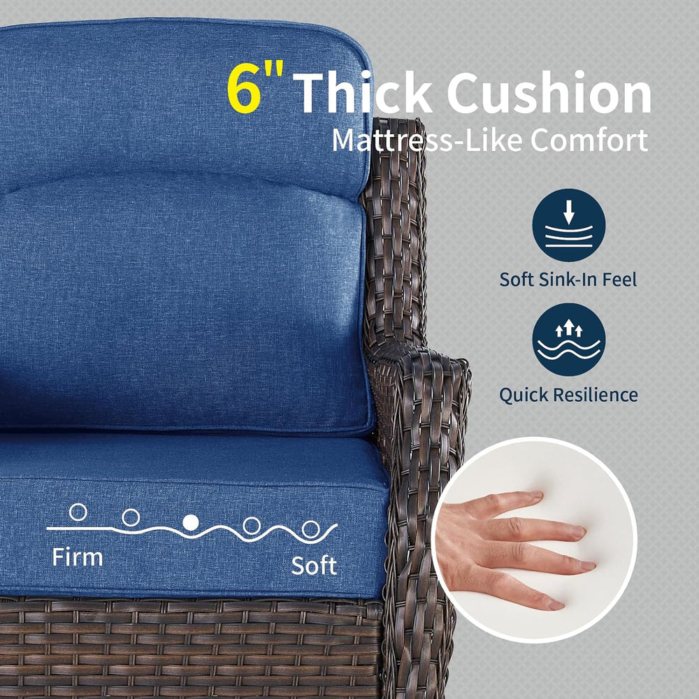 Outdoor Swivel Rocker Chair with 6" Thick Cushions | 6" ultra-thick...
