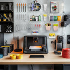 Pegboard Basket Organizers, Peg Board Large Baskets Hooks Bins Cups Tool Organizer 42 Pack Set, Wall Storage Display Hanging Accessories for Craft Office Stadio Shed Garage Organization (White & Pink)