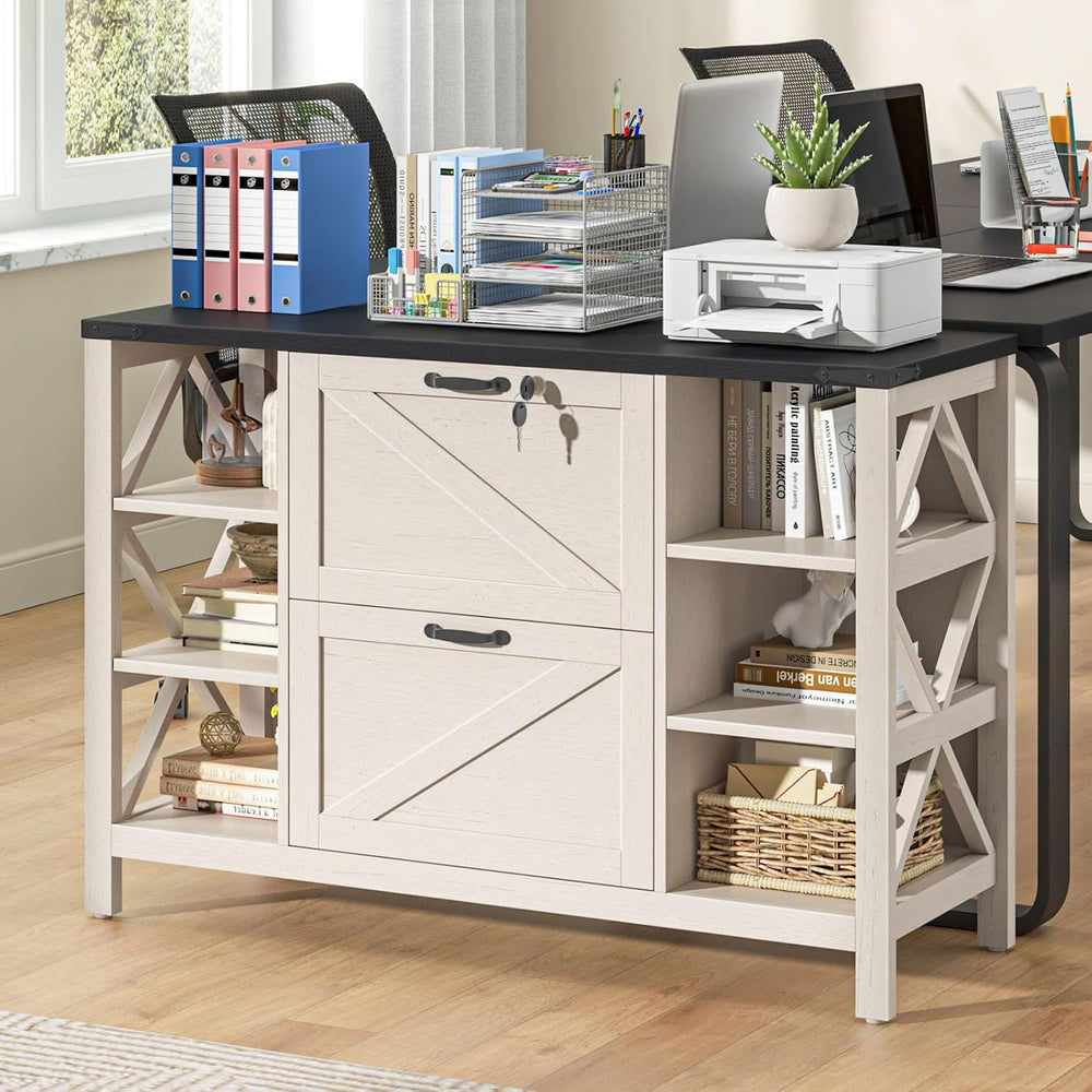 Vabches File Cabinet with 2 Drawers, Farmhouse Lateral File Cabinet Fits File...