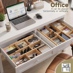 Bamboo Drawer Dividers, Expandable Kitchen Drawer Organizer | Include 6 Dividers, 6 Small Inserts and 6 Medium Inserts for Home, Office, Dressers