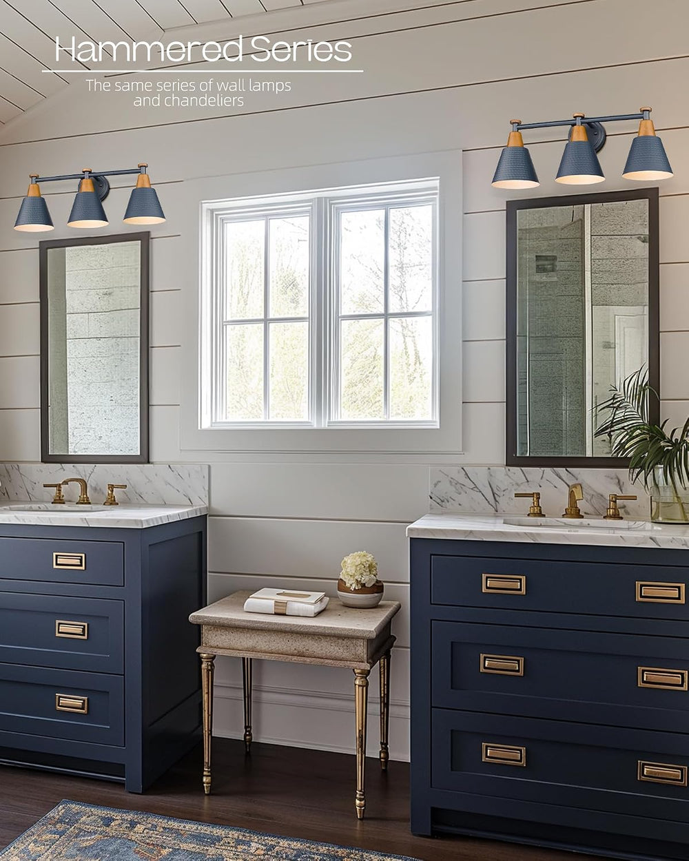 FEMILA Bathroom Vanity Light, 3-Light Modern Bathroom Light Fixture with Hamm...