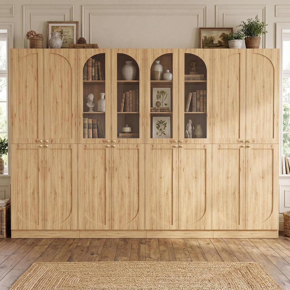Cyclysio 80" Tall Kitchen Pantry Cabinet, 47" Wide Arch Storage Cab...