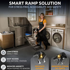 KANIS Professional Dog Washing Station - 304 Stainless Steel Pet Wash Sink & Grooming Bathtub w/Shower, Floor Grates and Storage for Large, Medium & Small Pets (40", 1 Drawer - Right Ramp)