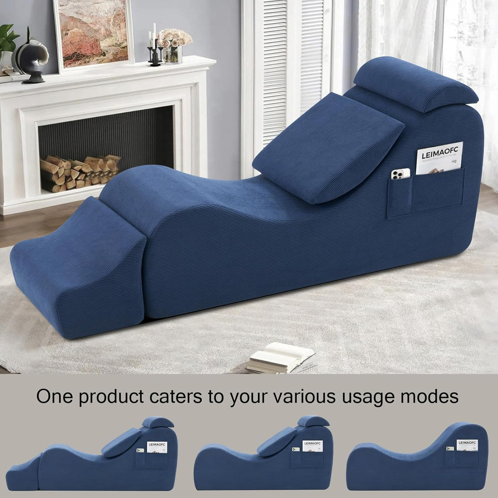 Yoga Chairs for Adults, Ergonomic Chaise Lounge Chair Indoor with Side Pocket...