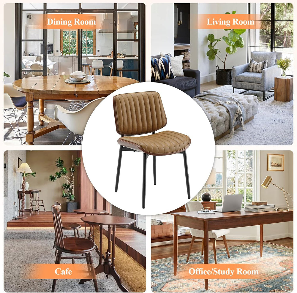 MALOL Leather Dining Chairs Set of 6, Modern Upholstered Dining Room Kitchen ...
