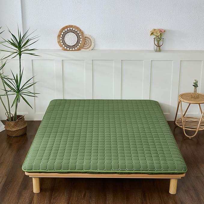 Japanese Floor Mattress Full, Anti-Slip Japanese Futon Foldable Tatami Mat fo...