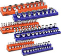HORUSDY 6-Piece Magnetic Socket Organizer Set, 1/4", 3/8", 1/2" Drive Holders for 143pcs, Magnetic Trays for Socket Storage