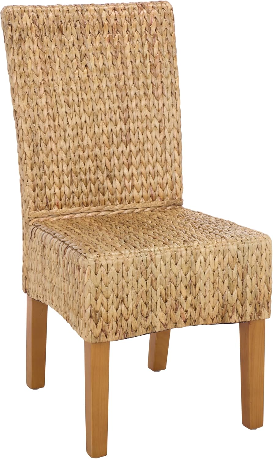 SAFAVIEH Furniture - Luz Dining Chair Set of 2 - Coastal Design - Natural & Honey Pine Solid Wood - Ideal for Dining Room, Kitchen, 18.5" Seat Height (SEA8016B-SET2)