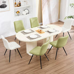 Dining Chairs Set of 2, Modern Dining Chairs with Thick Cushions, PU Leather Upholstered Kitchen Dining Room Chairs with Metal Legs for Dining Living Room (Green)