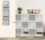 Simple Houseware 5 Clear Window Pocket Over Closet Door Storage Hanging Organizer for Bedroom, Bathroom, Pantry, Geometric Gray