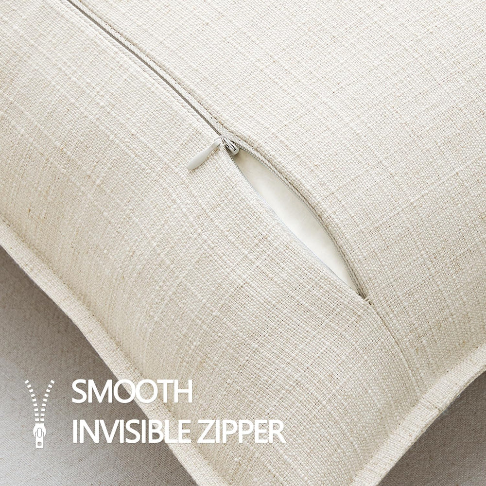 MIULEE Thick Textured Decorative Throw Pillow Covers 22x22 in Natural Beige