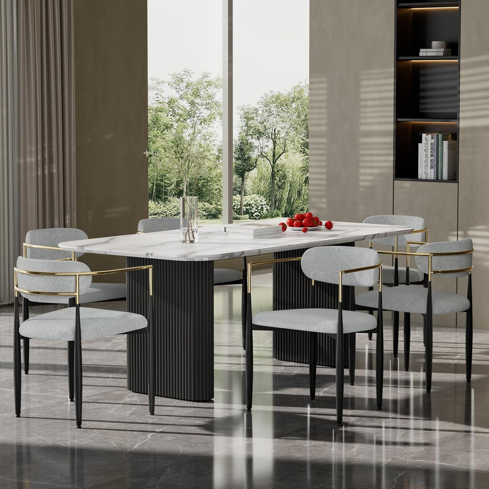 Baysitone Dining Chairs Set of 6 Mid-Century Modern Upholstered Boucle Dining...