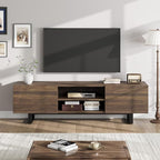 GarveeHome Industrial TV Stand for 80 in, Modern Entertainment Center with 2 Drawers, Wooden Media Cabinet with Heavy Duty Leg and Open Storage, TV Console Table for Living Room, Walnut