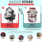 Forest Bear Laundry Hamper With Handles Foldable Oxford Cloth Retro Animals Tote Bag Bears Funny Laundry Basket Clothes Toy Storage Bucket 18.9" x 16.5" For Bathroom/Laundry/Bedroom