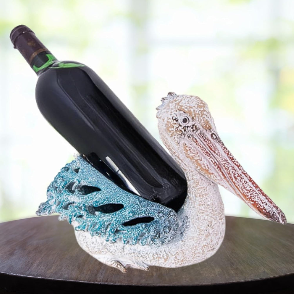 Corner Merchan Pelican Wine Bottle Holder - Nautical Wine Holder Tabletop Cen...