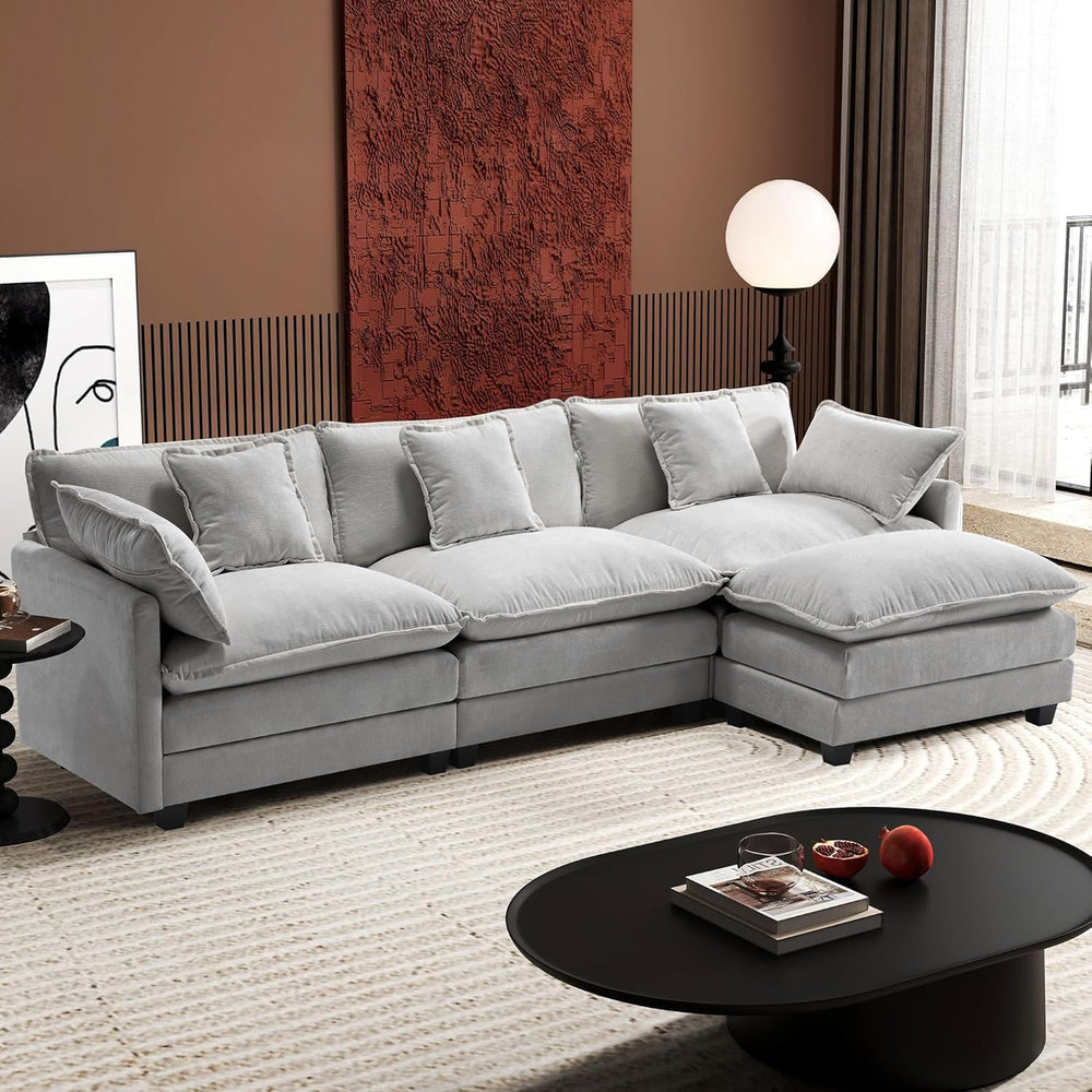 Ihanherry 111.4" L Shaped Modern Sofa Modular Sectional Cloud Couch with...