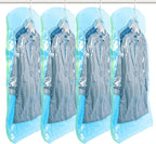 TAILI Hanging Vacuum Storage Sealer Space Saver Bags for Clothes, Suits, Coats or Jackets, Closet Organizer, 4 Pack Jumbo Blue
