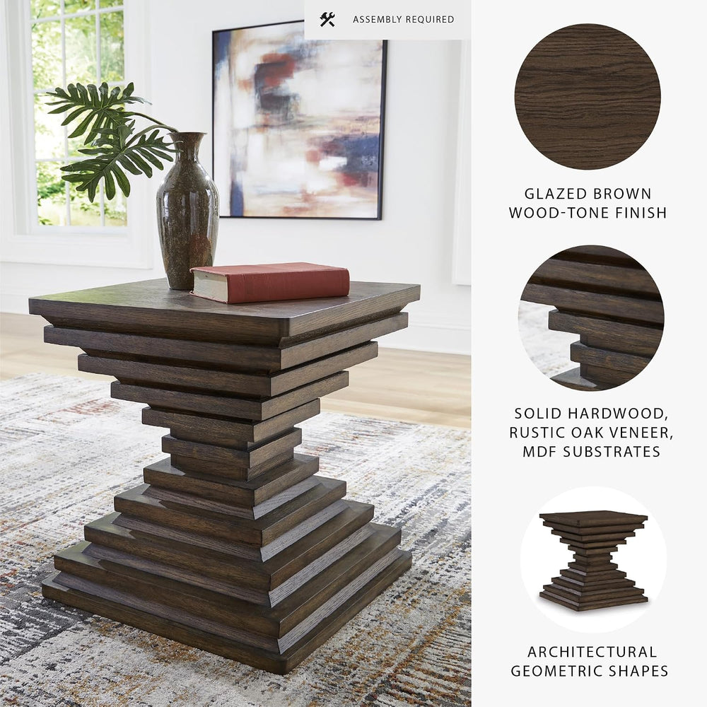 Signature Design by Ashley Hannodream Modern End Table with Architectural Geo...
