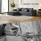 106" Corduroy Boneless Modular Sectional Sofa, Cloud-Louch Deep Seat Sofa with Left Chaise for Living Room & Bedroom（L-Shaped Left Hand Facing ）