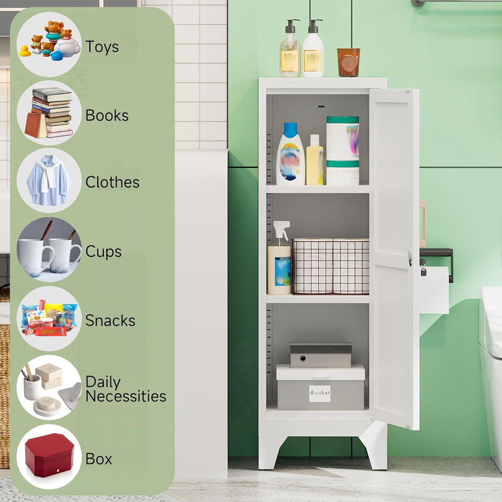 46" Tall Metal Pantry Cabinet, Kitchen Pantry Storage Cabinets with 1 Do...