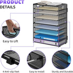 Marbrasse Paper Organizer Letter Tray, 9 Tier Mesh File Organizer with Handle, Paper Sorter Desk Organizer for Home Office Supplies