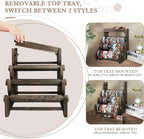 LadyRosian 4 Tier Wooden Bracelet Holder, Bangle Watch Necklace Display Storage Jewelry Holder Stand Display Organizer (Brown-box)