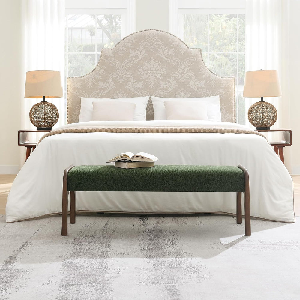 KEIKI 50.25" Upholstered Bed End Bench, Chenille Entryway Bench, Modern ...