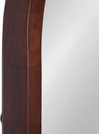 Kate and Laurel Hutton MidCentury Modern Farmhouse Arch Mirror, 24" x 36", Walnut Brown Finish