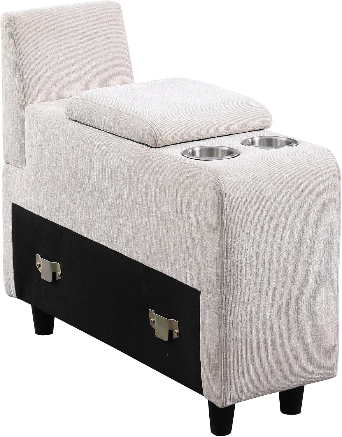Ball & Cast 127" L-Shaped Sectional Couches for Living Room with Movable Ottoman,2 Cup Holders & USB Ports,7 Seat Chenille Upholstered Sofa W/6 Throw Pillows & Hidden Storage Box,DIY Combination,Beige