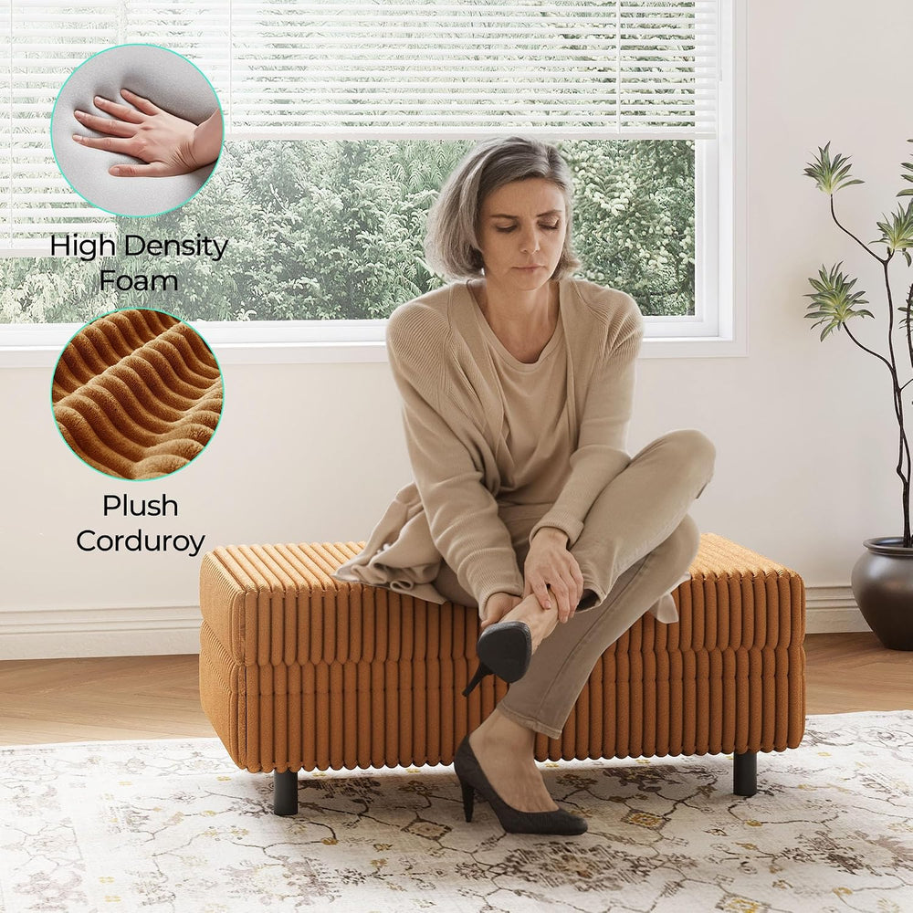 LINSY HOME Sectional Sleeper Sofa Storage Ottoman Bench, Convertible Coffee T...