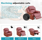 Recliner Sofa Set Couches for Living Room Chair Semi PU Fabric Living Room Furniture Sets, Adjusted Reclining Couch Furniture Sofa Set for Theater Seating, Red