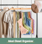 2 Pack Bra Hangers for Closet Organizer Upgraded Non-Slip Bra Organizer for Closet Tank Top Hanger Multi Hangers Space Saving with 20 Hooks for Belt, Tie, Tank Top, Necklaces