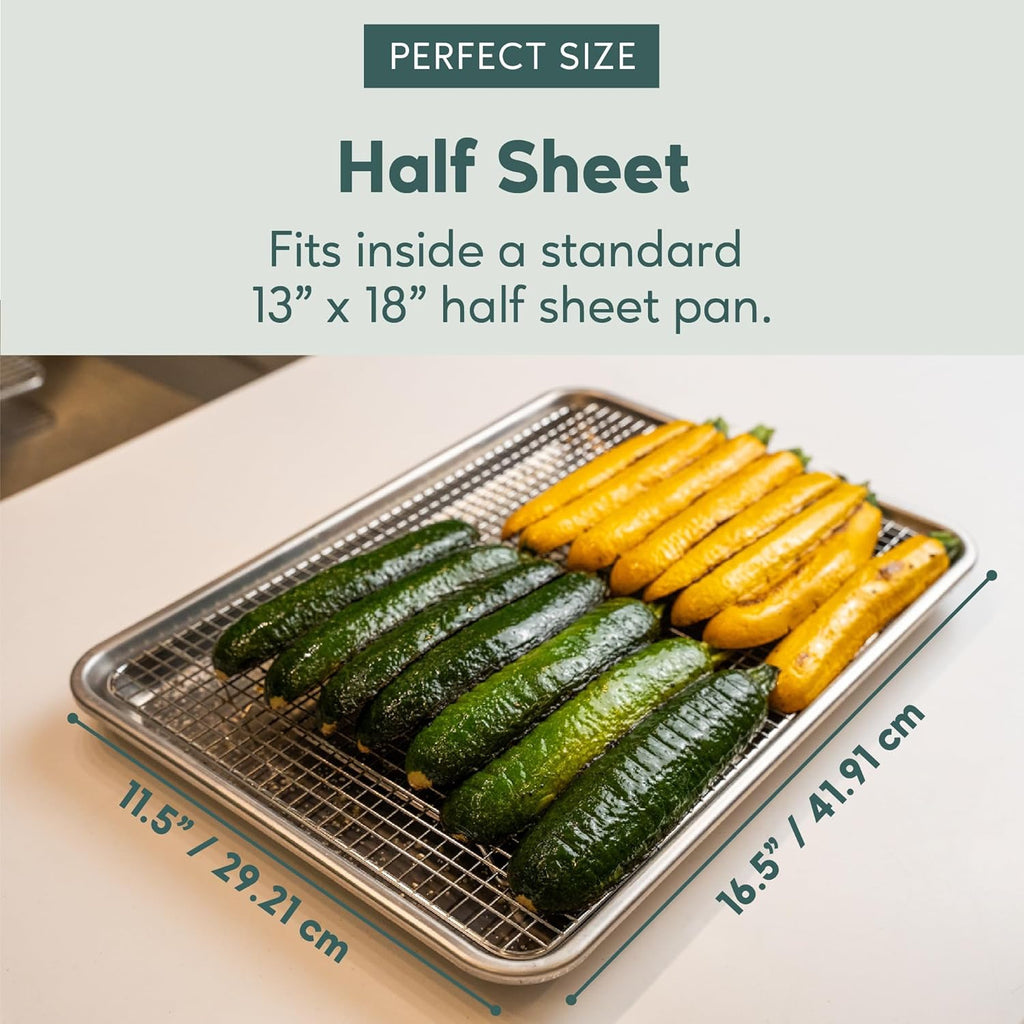 Ultra Cuisine Heavy Duty Cooling Rack for Cooking and Baking - Professional Grade Premium100% Stainless Steel Baking Rack & Wire Cooling Mesh for Roasting & Grilling - Dishwasher Safe - 11.5" x 16.5"